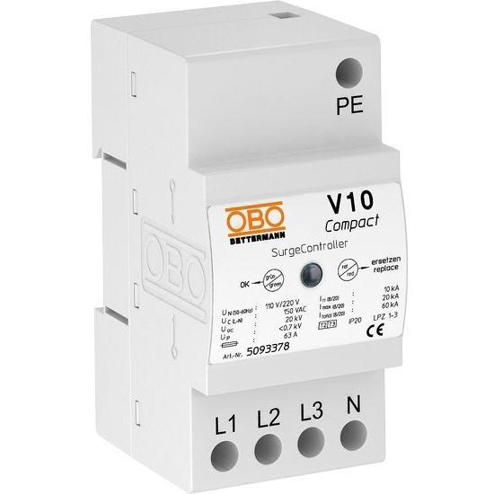 OBO V10 Compact 150 : chống sét 3 pha 110/200VAC Imax 60kA