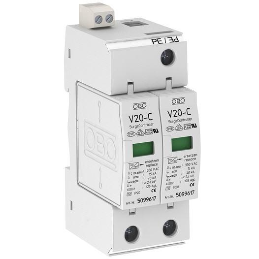 OBO V20-C/2-280 : Chống sét 2P 230VAC, Imax 80kA