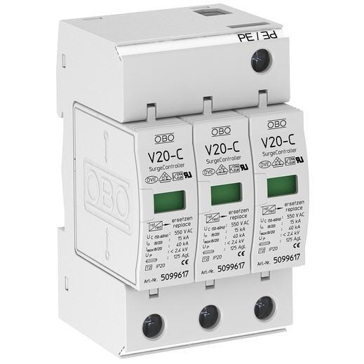 OBO V20-C/3-280 : Chống sét 3P 230/400VAC I max 120kA