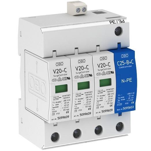 OBO V20-C/3+NPE+FS-280 : Chống sét 3P có công tắc cảnh báo