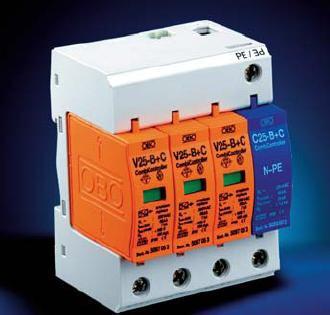 OBO V25-B+C3+NPE : Chống sét 4P In 120kA