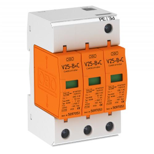 OBO V25-B+C3 : Chống sét 3P In 90kA, Imax 150kA